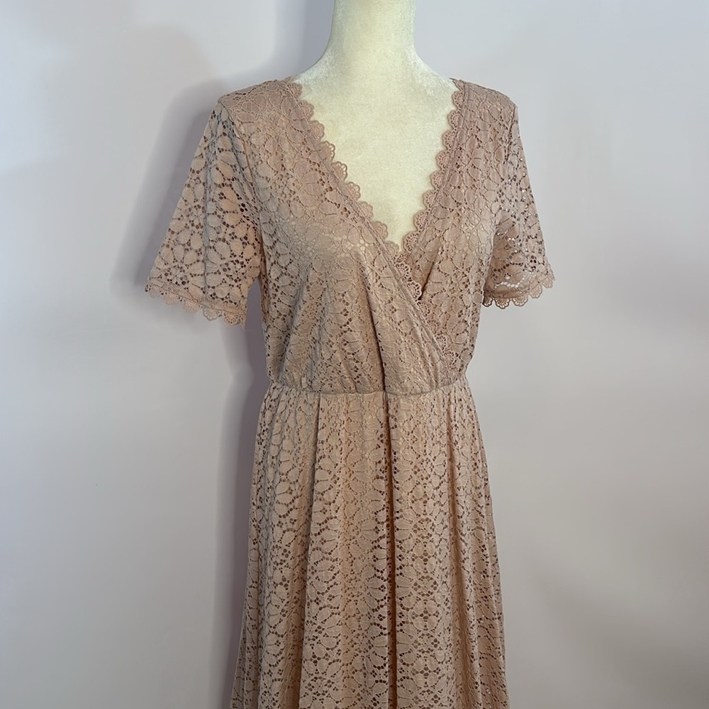 Baltic Born Blush Lace Wrap Wedding Dress - Picture 2 of 10